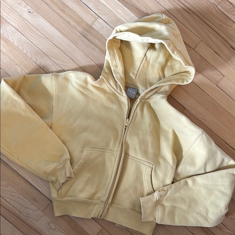 TNA COZY FLEECE BOYFRIEND ZIP UP SWEATER